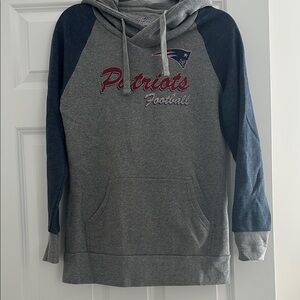 Gray and Blue Women’s Patriots Football Hoodie